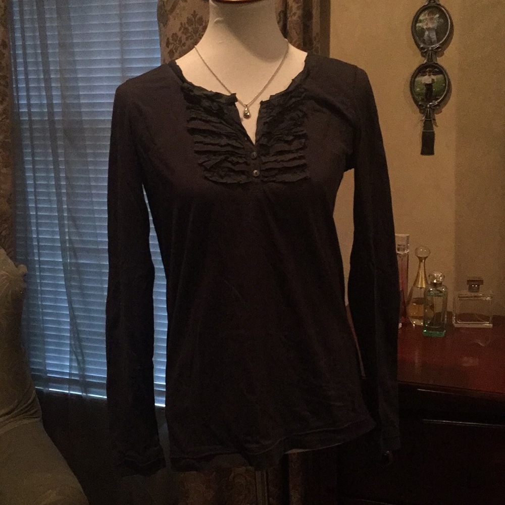 Eddie Bauer Long Sleeve T shirt Tuxedo Front